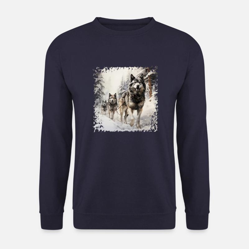 Schlittenhunde sind sehr ausdauernd - Unisex Pullover - Navy