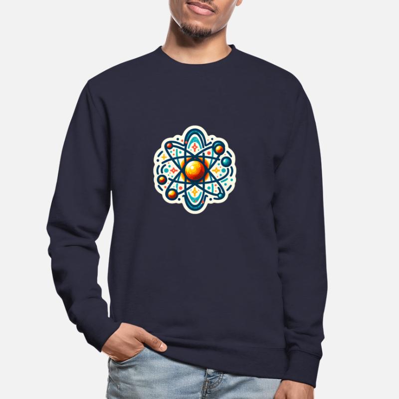 Quantum Physics Planner Stickers, Artistic Atom Model Unisex Sweatshirt