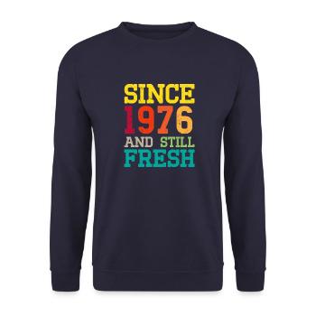 1976 Vintage - Unisex Pullover - Navy - Vorne - Alina (178cm) & Michal (187cm)