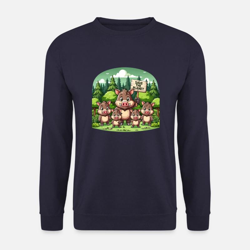 Wildschwein Familie - Unisex Pullover - Navy
