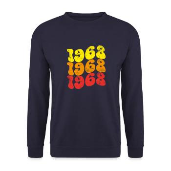 Millésime 1968 - Sweat-shirt Unisexe - marine - Devant - Alina (178cm) & Michal (187cm)