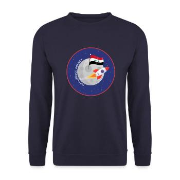 Iraqi Space Agency - Unisex Sweatshirt - navy - Front - Alina (178cm) & Michal (187cm)