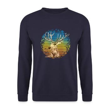 Hirsch - Unisex Pullover - Navy - Vorne - Alina (178cm) & Michal (187cm)