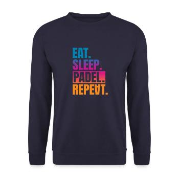 Eat Sleep Padel Repeat - Unisex Pullover - Navy - Vorne - Alina (178cm) & Michal (187cm)