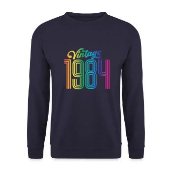 Millésime 1984 - Sweat-shirt Unisexe - marine - Devant - Alina (178cm) & Michal (187cm)