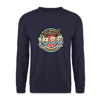 Millésime 1986 - Sweat-shirt Unisexe - marine - Devant - Alina (178cm) & Michal (187cm)
