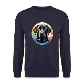 Labrador Retriever - Sweat-shirt Unisexe - marine - Devant - Alina (178cm) & Michal (187cm)