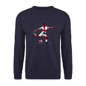 Fussball England - Unisex Pullover - Navy - Vorne - Alina (178cm) & Michal (187cm)