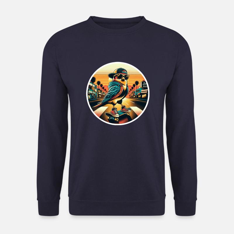 cool skating bird - Unisex Sweatshirt - navy