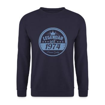 Legendär seit 1974 - Unisex Pullover - Navy - Vorne - Alina (178cm) & Michal (187cm)