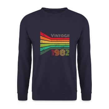 Millésime 1982 - Sweat-shirt Unisexe - marine - Devant - Alina (178cm) & Michal (187cm)