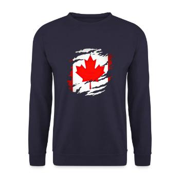 Canada Canada Amérique du Nord Voyage Feuille d’érable Montréal - Sweat-shirt Unisexe - marine - Devant - Alina (178cm) & Michal (187cm)