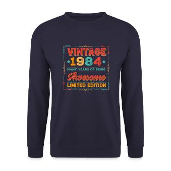 Millésime 1984 - Sweat-shirt Unisexe - marine - Devant - Alina (178cm) & Michal (187cm)