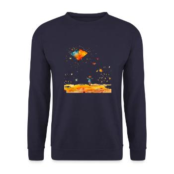 Drachen steigen lassen, gut für Jung und Alt - Unisex Pullover - Navy - Vorne - Alina (178cm) & Michal (187cm)