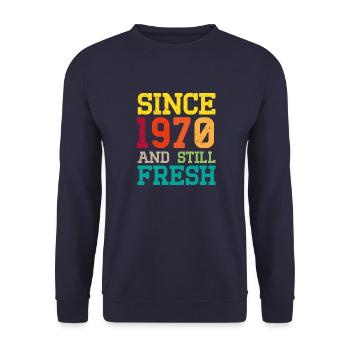Années 1970 - Sweat-shirt Unisexe - marine - Devant - Alina (178cm) & Michal (187cm)