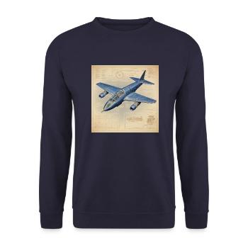 Plan d’un avion à réaction - Sweat-shirt Unisexe - marine - Devant - Alina (178cm) & Michal (187cm)