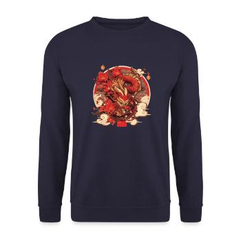 Dragon - Sweat-shirt Unisexe - marine - Devant - Alina (178cm) & Michal (187cm)