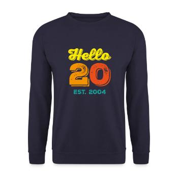 Bonjour 20 Est. 2004 - Sweat-shirt Unisexe - marine - Devant - Alina (178cm) & Michal (187cm)
