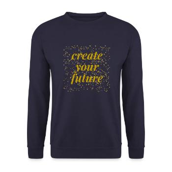 create your future - Unisex Pullover - Navy - Vorne - Alina (178cm) & Michal (187cm)