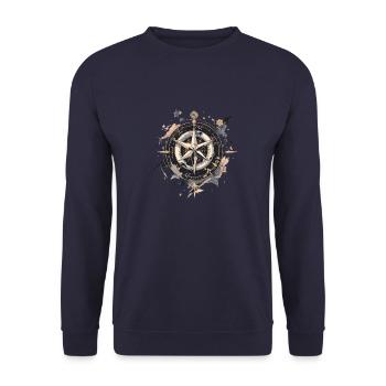 Compass - Unisex Sweatshirt - navy - Front - Alina (178cm) & Michal (187cm)