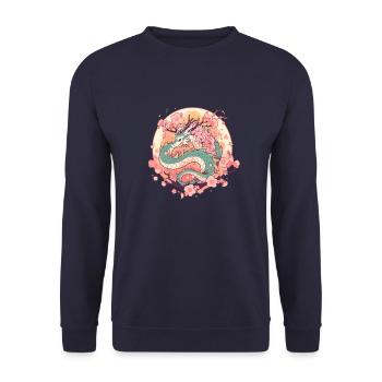 Drache - Unisex Pullover - Navy - Vorne - Alina (178cm) & Michal (187cm)