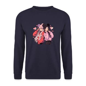 Cuties - Unisex Sweatshirt - navy - Front - Alina (178cm) & Michal (187cm)