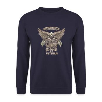 Army War Military Uniform Force Soldier Veteran - Unisex Sweatshirt - navy - Front - Alina (178cm) & Michal (187cm)