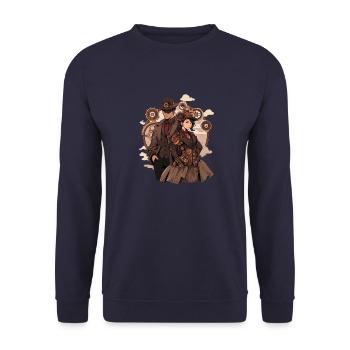 Steampunk Couple - Unisex Sweatshirt - navy - Front - Alina (178cm) & Michal (187cm)