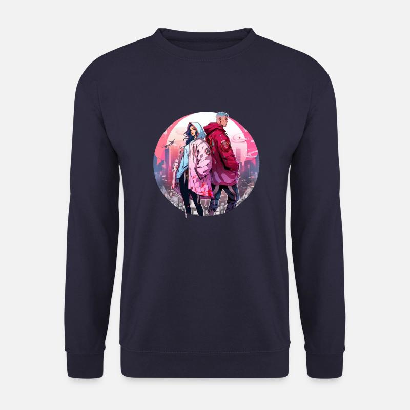 Urban-Cyberpunk-Couple - Unisex Pullover - Navy