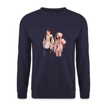 Lovebirds - Unisex Sweatshirt - navy - Front - Alina (178cm) & Michal (187cm)