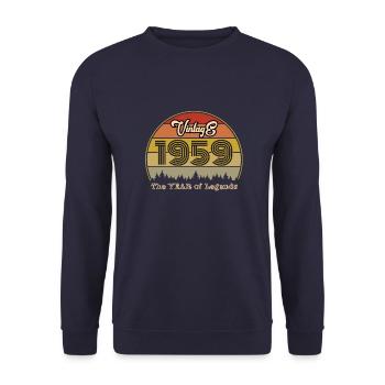 Millésime 1959 - Sweat-shirt Unisexe - marine - Devant - Alina (178cm) & Michal (187cm)