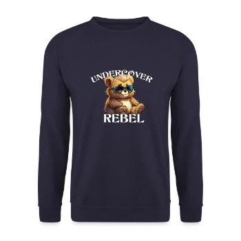 Undercover Rebel - Entdecke das Bärchen in dir! - Unisex Pullover - Navy - Vorne - Alina (178cm) & Michal (187cm)