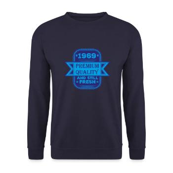 1969 Vintage Vintage Birthday Gift - Unisex Sweatshirt - navy - Front - Alina (178cm) & Michal (187cm)