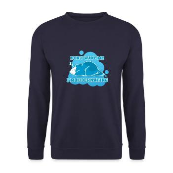 Wecke mich nicht, ich schlafe - Unisex Pullover - Navy - Vorne - Alina (178cm) & Michal (187cm)