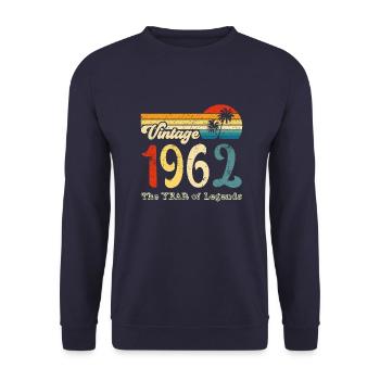 Millésime 1962 - Sweat-shirt Unisexe - marine - Devant - Alina (178cm) & Michal (187cm)