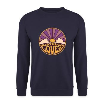 Nostalgie Liebhaber Retro Sonnenuntergang - Unisex Pullover - Navy - Vorne - Alina (178cm) & Michal (187cm)