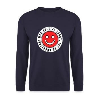 Wer zuletzt lacht, ist zu nüchtern! - Unisex Pullover - Navy - Vorne - Alina (178cm) & Michal (187cm)