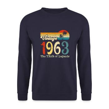 Millésime 1963 - Sweat-shirt Unisexe - marine - Devant - Alina (178cm) & Michal (187cm)