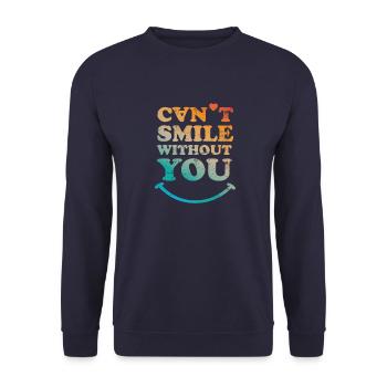 Can't smile without you - Unisex Pullover - Navy - Vorne - Alina (178cm) & Michal (187cm)