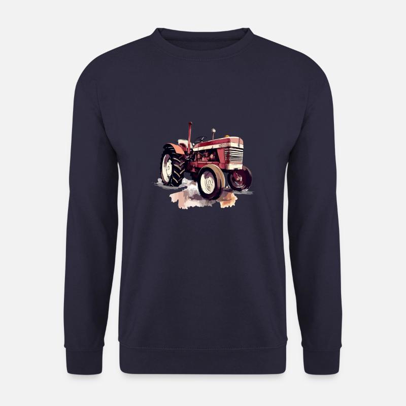 Roter Oldtimer-Traktor - Unisex Pullover - Navy