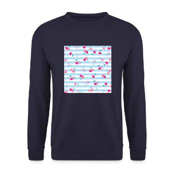Kirsche Muster Cherry Pattern - Unisex Sweatshirt - navy - Front - Alina (178cm) & Michal (187cm)