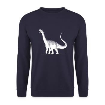 Giant Dino Diplodocus sauropod dinosaur - Unisex Sweatshirt - navy - Front - Alina (178cm) & Michal (187cm)