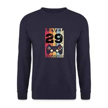 29th Birthday Gamer - Unisex Sweatshirt - navy - Front - Alina (178cm) & Michal (187cm)