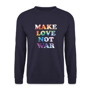 Make Peace not War - Unisex Pullover - Navy - Vorne - Alina (178cm) & Michal (187cm)