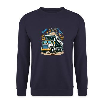 Dump Truck With Musical Rhythm - Unisex Sweatshirt - navy - Front - Alina (178cm) & Michal (187cm)