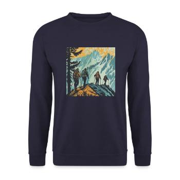 Randonnée, Randonnée, Montagnes, Nature, Camping, Sommet, Alpes - Sweat-shirt Unisexe - marine - Devant - Alina (178cm) & Michal (187cm)