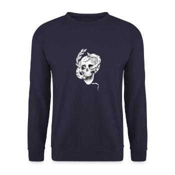 Snake Skull - Unisex Sweatshirt - navy - Front - Alina (178cm) & Michal (187cm)