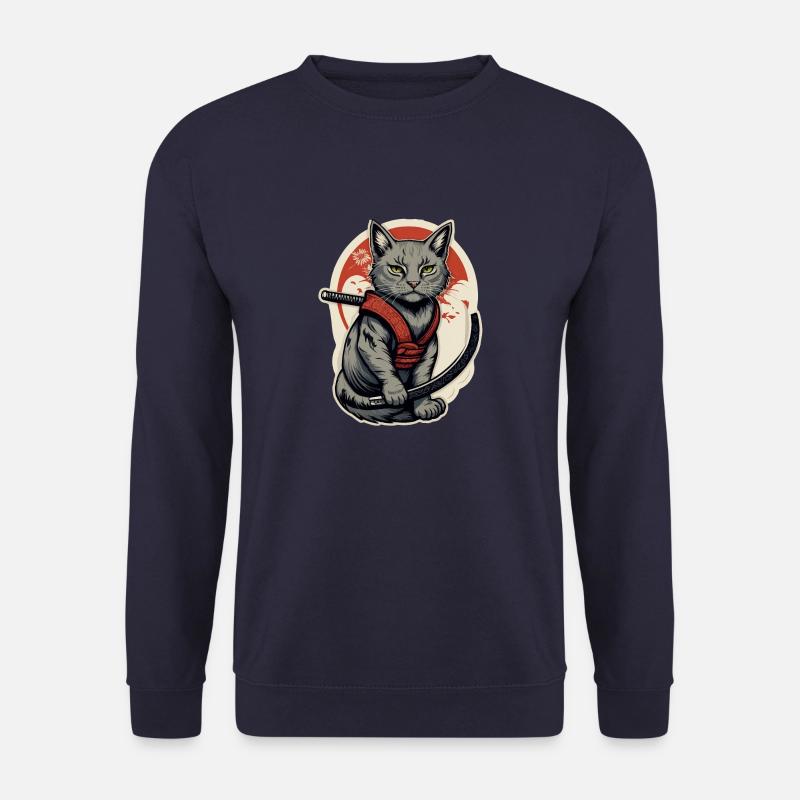 Katze Samurai - Unisex Pullover - Navy