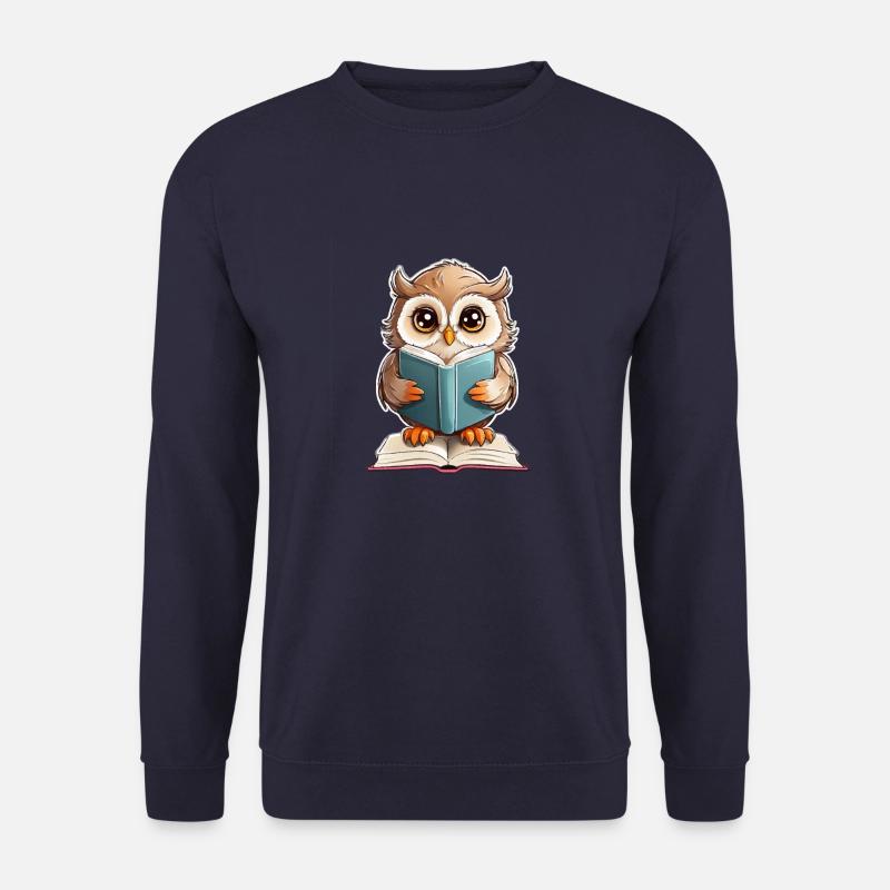 Eule lesen Bücher - Unisex Pullover - Navy