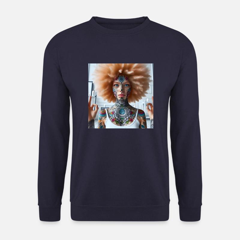 Afro Yoga 2 - Unisex Pullover - Navy